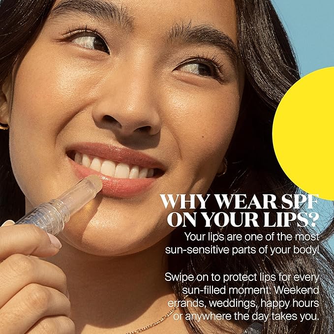 Supergoop! Lipscreen Sheer SPF 30 - Lightweight Clear Lip Balm with Acai Fruit Oil - Hydrates & Protects - Natural Finish - 0.12 oz-VivaGrace Women