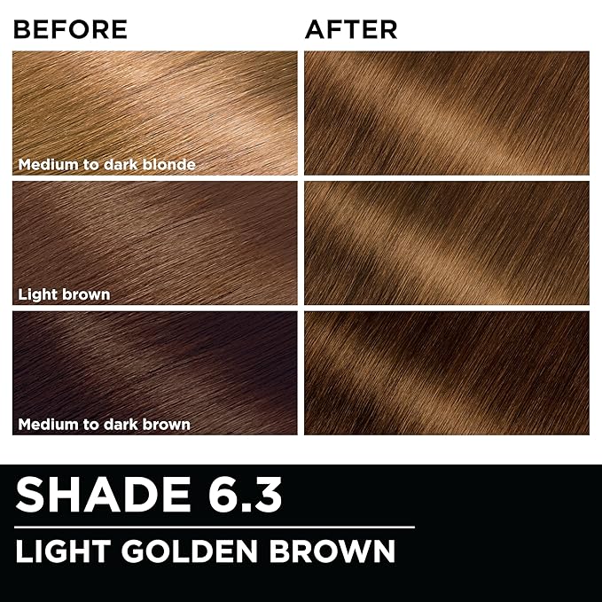 Garnier Hair Color Olia Ammonia-Free Brilliant Color Oil-Rich Permanent Hair Dye, 6.3 Light Golden Brown, 1 Count (Packaging May Vary)-VivaGrace Women