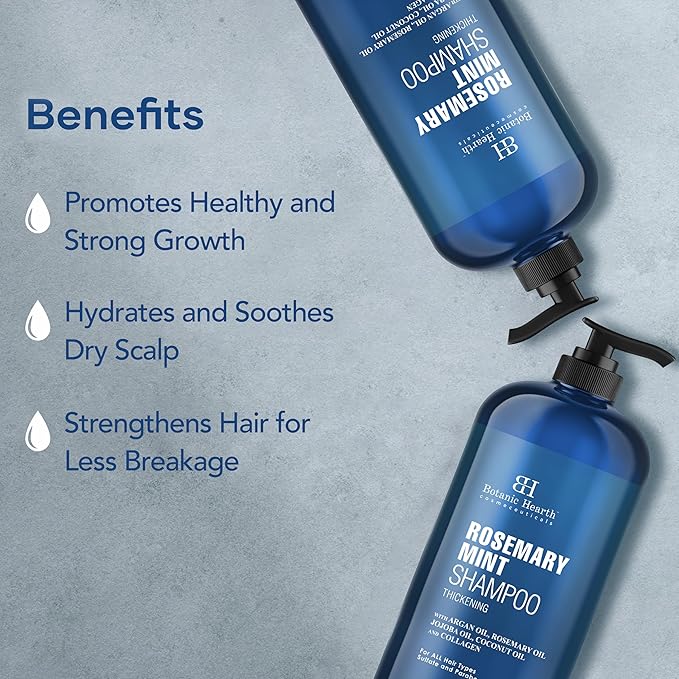 Botanic Hearth Rosemary Shampoo 16 Oz | Rosemary Oil Shampoo De Romero For Hair Growth With Biotin & Mint | Sulfate Free,Thicker & Fuller Hair | Deep Cleansing & Nourishing-VivaGrace Women