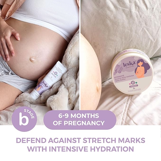 Leska Maternity Set | Belly Lotion, Belly Oil, Stretch Mark Defense Cream & Belly Butter, Toning Gel | Maternity Stages Skin Care for Pregnancy & Postpartum |New Mom Gifts (Set of 5, 4-4.93oz each)-VivaGrace Women