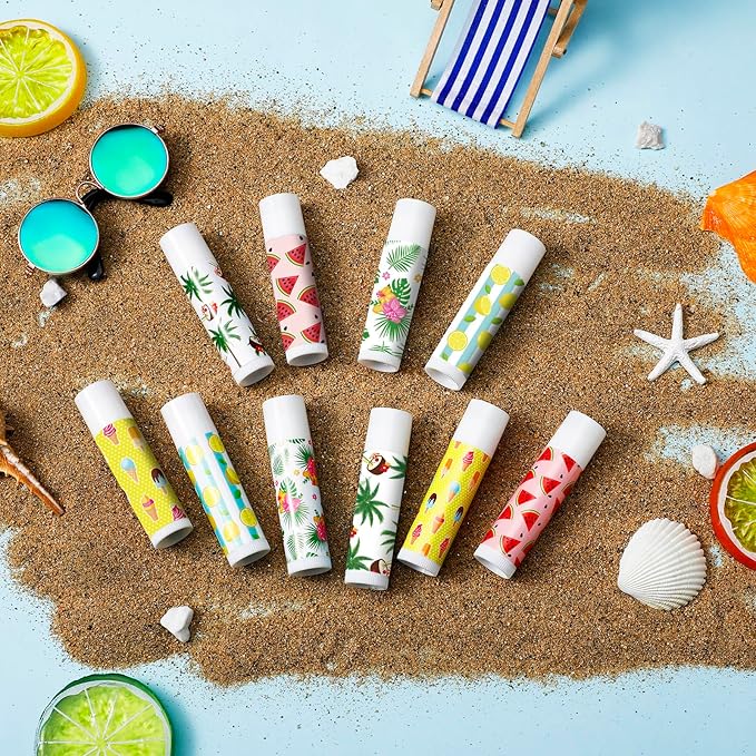 50 Pcs Summer Lip Balm Bulk Moisturizing Lip Balm Jasmine Flavor Lip Balms Cream Tropical Hawaiian Beach Luau Party Lip Care Product for Stocking Stuffers Beauty Gifts Women Men-VivaGrace Women