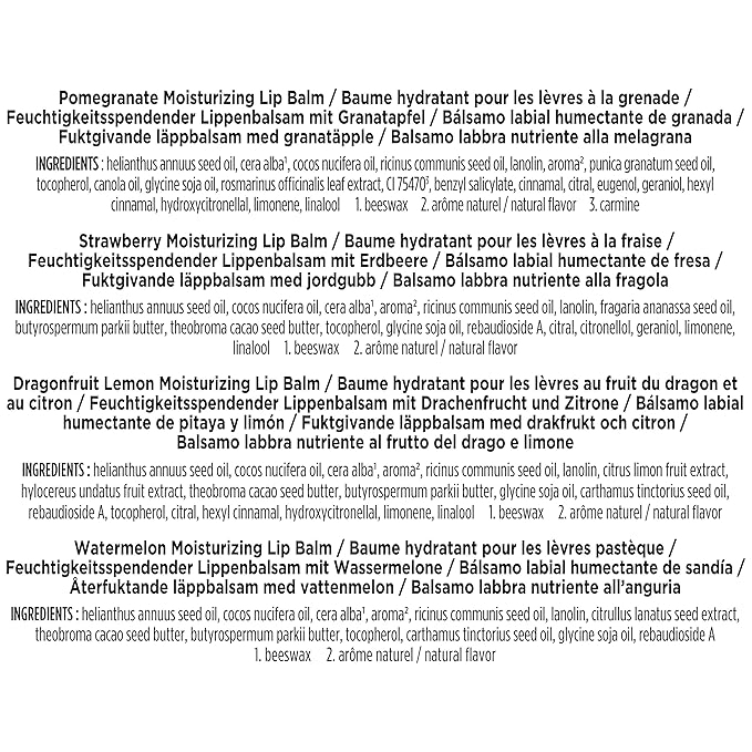 Burt's Bees Bee Mine Lip Balm Gift Set, Strawberry, Dragonfruit Lemon, Pomegranate and Watermelon, 4 Personalized Lip Balms, Pack May Vary-VivaGrace Women