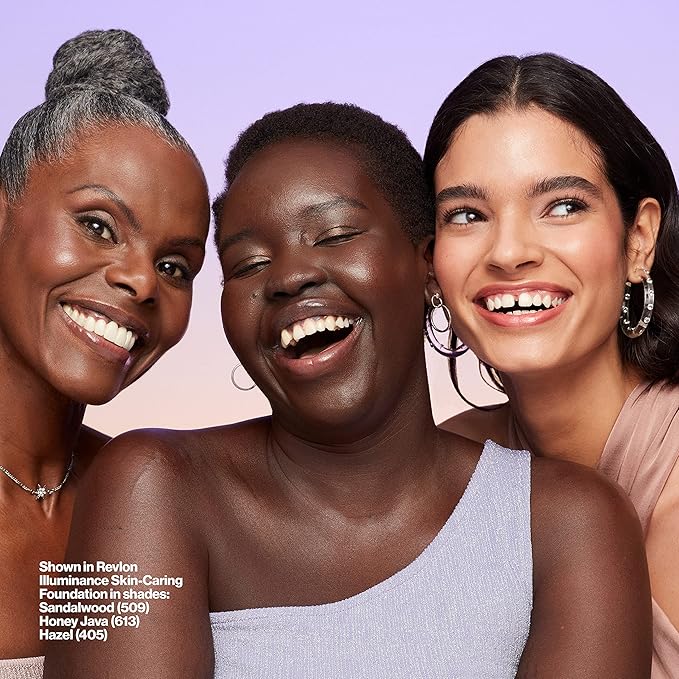 Revlon Illuminance Skin-Caring Liquid Foundation, Hyaluronic Acid, Hydrating and Nourishing Formula with Medium Coverage, 617 Ebony (Pack of 1)-VivaGrace Women