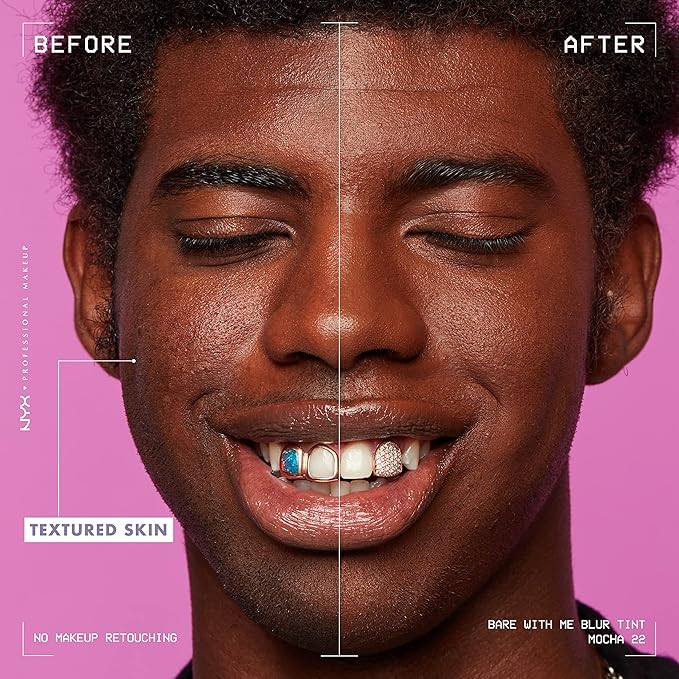 NYX PROFESSIONAL MAKEUP Bare With Me Blur Skin Tint Foundation Make Up with Matcha, Glycerin & Niacinamide - Mocha-VivaGrace Women