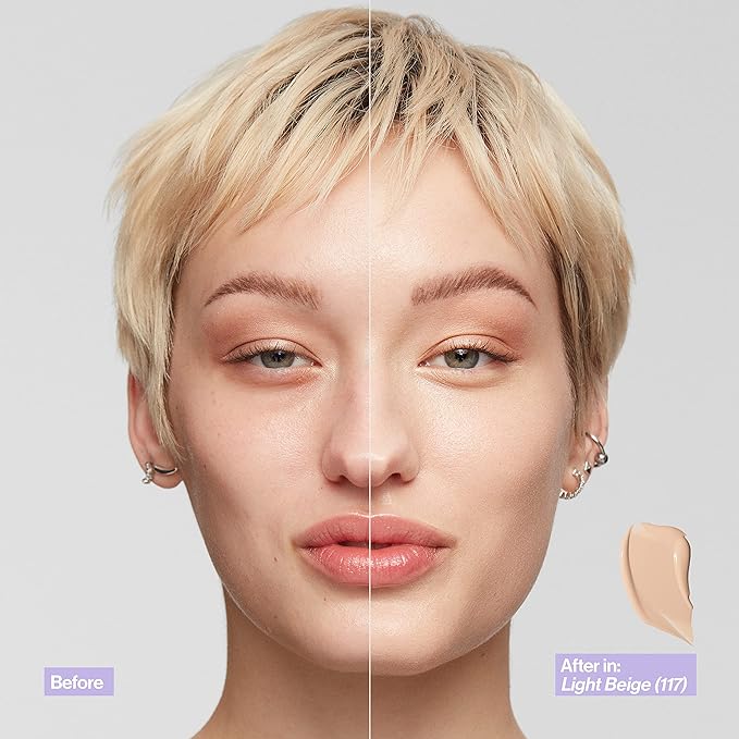 Revlon Illuminance Skin-Caring Liquid Foundation, Hyaluronic Acid, Hydrating and Nourishing Formula with Medium Coverage, 105 Cream Ivory (Pack of 1)-VivaGrace Women