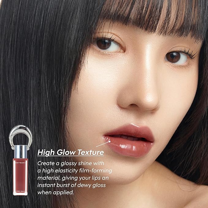 ENTROPY Makeup 2-in-1 Charm Shiny Glowy Lip & Cheek Gloss Tint Keychain, High Pigment Glossy Lip Color & Plumping Gloss, C8 Smoky Quartz Charm-VivaGrace Women