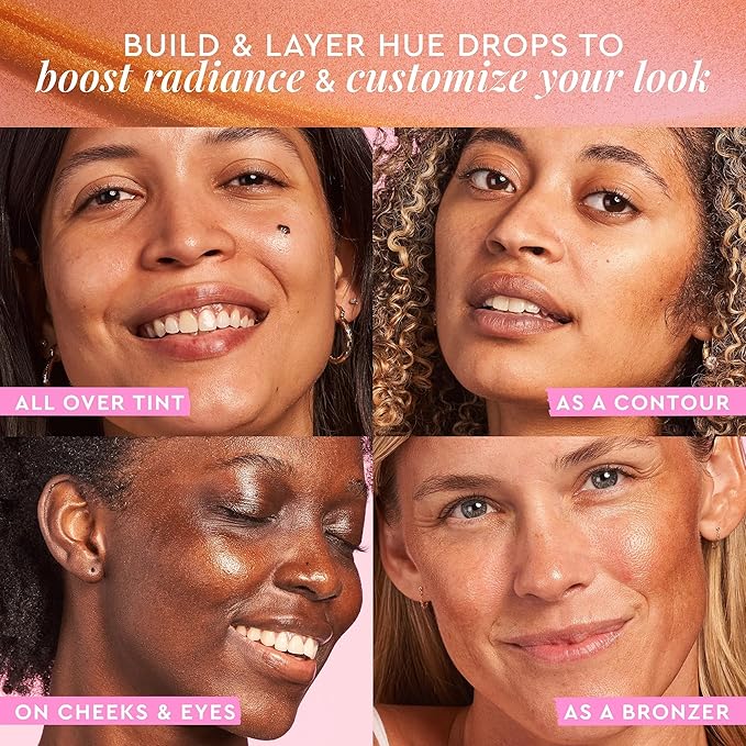 Glow Recipe Hue Drops Tinted Face Serum - Bronzing Drops to Brighten & Hydrate - Skincare Makeup Primer & Liquid Highlighter to Blur Pores for a Radiant, Even Skin Tone - Sunglow (40ml)-VivaGrace Women