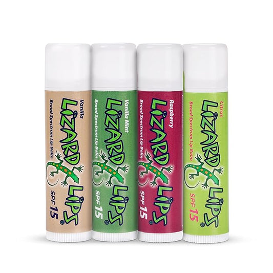 Lizard Lips SPF 15 Lip Balm (4 Flavor Variety)-VivaGrace Women