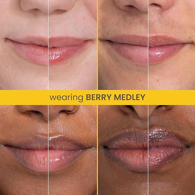 Burt's Bees Rescue Lip Relief, Berry Medley, Hydrating Lip Balm for Dry Cracked Lips, with Responsbily Sourced Beeswax and Shea Butter, 100% Natural Origin, 1 Squeezy Tube, 0.35oz-VivaGrace Women