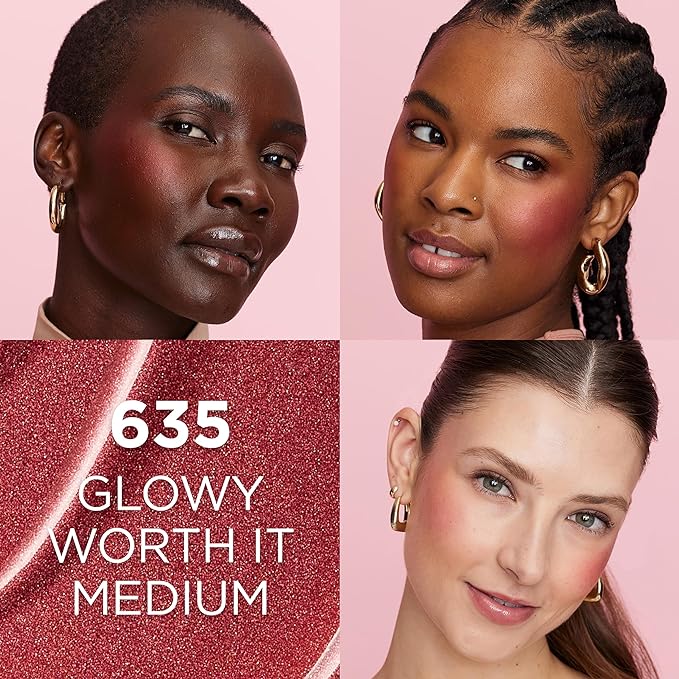 L'Oreal Paris True Match Lumi Le Liquid Blush, 0.33 Fl Oz, Glowy Finish, Medium Color-VivaGrace Women