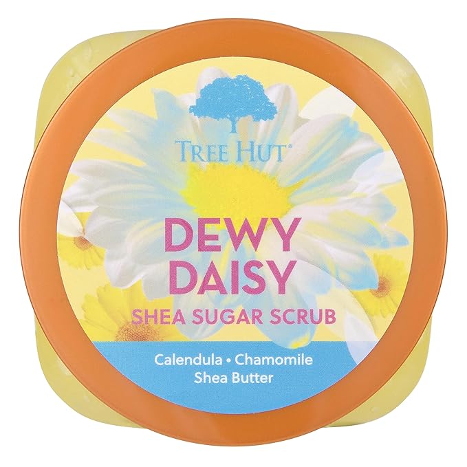 Tree Hut Dewy Daisy Shea Sugar Scrub | Exfoliating Body Scrub Removes Dead, Dry Skin for a Soft & Hydrated Feel | Nourishing Essential Body Care | 18 fl oz.-VivaGrace Women