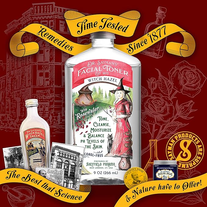 Dr. Saymans Alcohol-Free Facial Toner with Witch Hazel, Rosewater & Rice Protein, Removes Impurities & Hydrates Your Face, 9 oz-VivaGrace Women