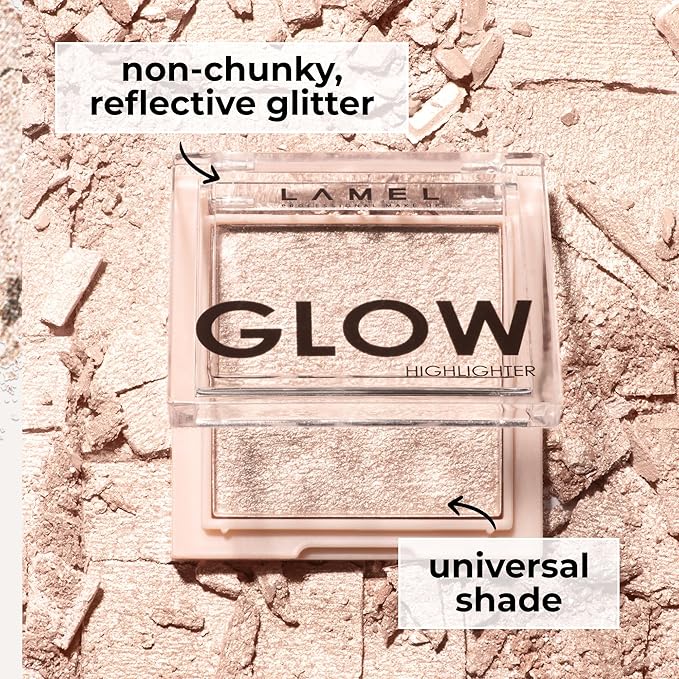 LAMEL Glow Highlighter: Face Make Up & Contour Palette in Deep, Vibrant Colors - Natural Shimmer - Compact Size & Perfect for Travel - Cruelty Free - 3.8gr/0.13 oz 401 (Luna)-VivaGrace Women
