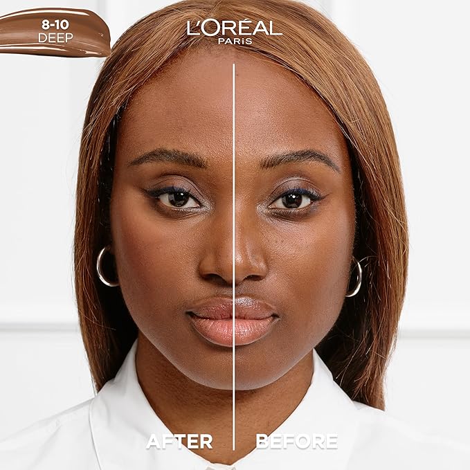 L'Oreal Paris True Match Nude Hyaluronic Tinted Serum Foundation with 1% Hyaluronic acid, Deep 8-10, 1 fl. oz.-VivaGrace Women