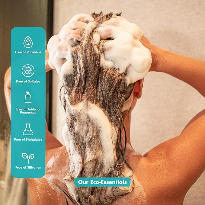 Castor Oil Shampoo & Conditioner Bar Set Bundle – With Peppermint Essential Oils & Biotin – Nourishing, Volumizing & Strengthening – Plastic-Free, Frizz Control – 7.8oz-VivaGrace Women