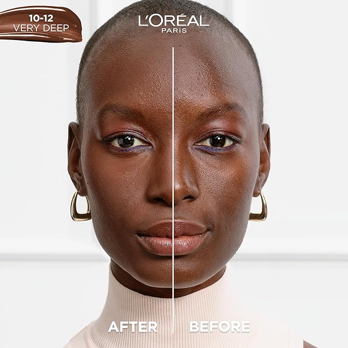 L'Oreal Paris True Match Nude Hyaluronic Tinted Serum Foundation with 1% Hyaluronic acid, Very Deep 10-12, 1 fl. oz.-VivaGrace Women