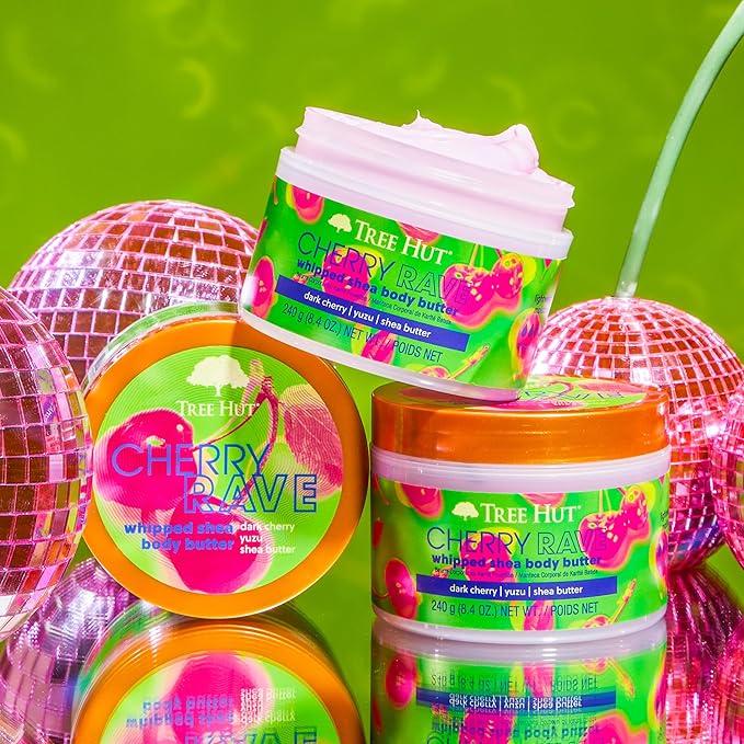 Tree Hut Cherry Rave Whipped Shea Body Butter | Long-lasting Hydration Leaves Skin Feeling Soft & Moisturized | Limited Edition Fall | Nourishing Essential Body Care | 8.4 fl oz.-VivaGrace Women