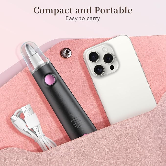 Electric Nail Drill, 8-in-1 Cordless Electric Nail File with LED Light, 5 Speeds Rechargeable Manicure and Pedicure Kit Hand Foot Care Tool for Nail Grinder Trim Polish for Women Baby-VivaGrace Women