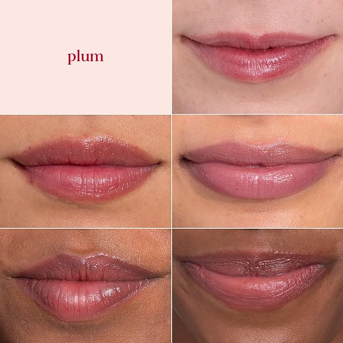 Burt's Bees Shimmer Lip Tint Set, Tinted Lip Balm Stick, Moisturizing for All Day Hydration with Natural Origin Glowy Pigmented Finish & Buildable Color, Plum (4-Pack)-VivaGrace Women