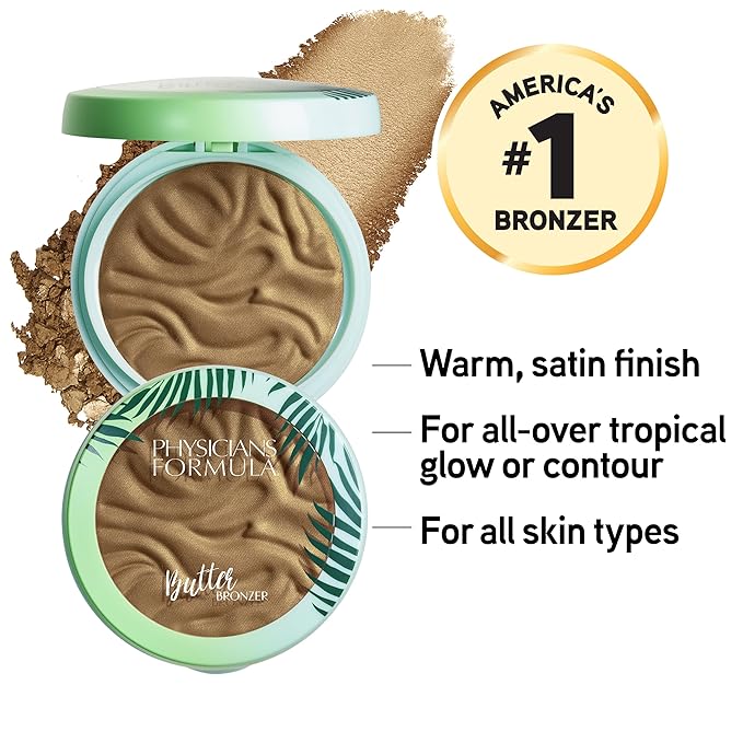 Physicians Formula Murumuru Butter Bronzer, Moisturizing, Nourishing Murumuru Butter for Silky Glow, Dermatologist Tested, Hypoallergenic, Vegan & Cruelty-Free - Brazilian Glow-VivaGrace Women