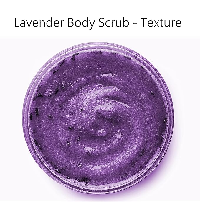 Lavender Body & Foot Scrub 10 oz - A blend of lavender essence, shea butter, and coconut oil for a fragrant journey to a serene countryside - The best stocking stuffer.-VivaGrace Women