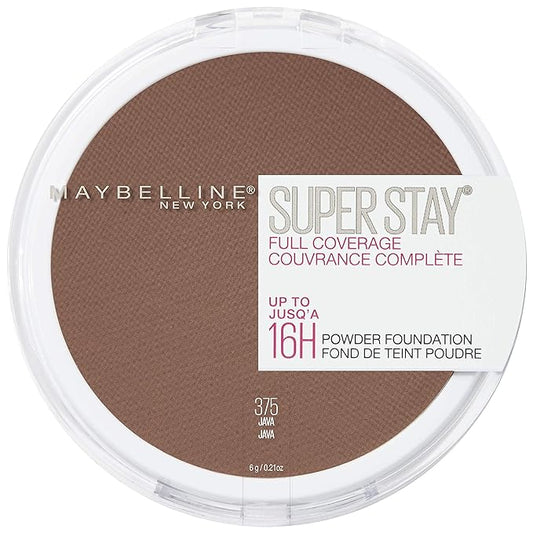 Maybelline Super Stay Full Coverage Powder Foundation Makeup, Up to 16 Hour Wear, Soft, Creamy Matte Foundation, Java, 1 Count-VivaGrace Women