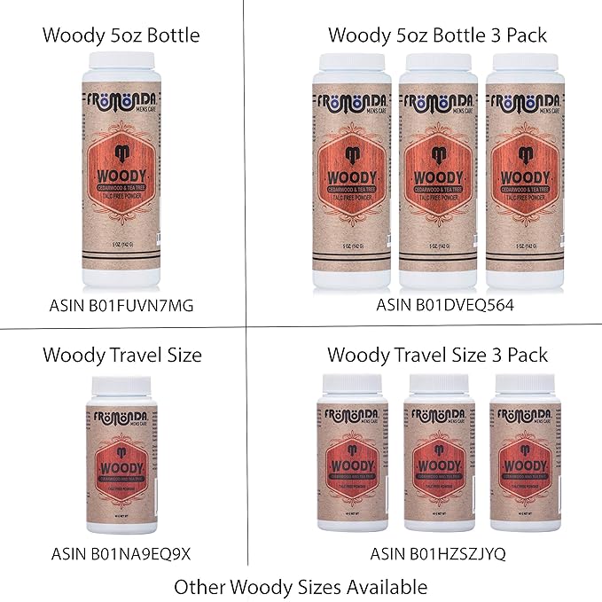 (Woody) Body Powder Cedarwood & Tea Tree (5 oz, 1-Pack) Unisex, Talc-Free, Anti-Chaffing, Sweat Defense with Essential Oils-VivaGrace Women