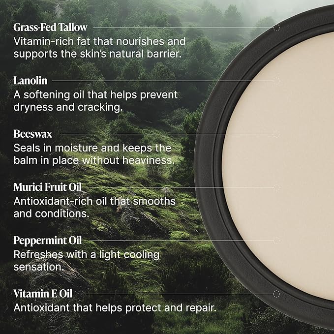 Peppermint Lip Balm, Natural & Clean Moisturizing Lip Balm with Vitamins A, D, E, and K, Nourishes and Smooths Texture, Moisturizer for Dry and Chapped Lips, Non-toxic, Made in USA-VivaGrace Women