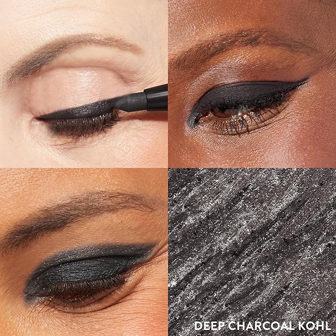 LAURA GELLER NEW YORK Kajal Longwear Kohl Eyeliner Pencil - Deep Charcoal Kohl - Caffeine and Vitamin E - Smooth & Blendable Liner - Built-In Sharpener-VivaGrace Women