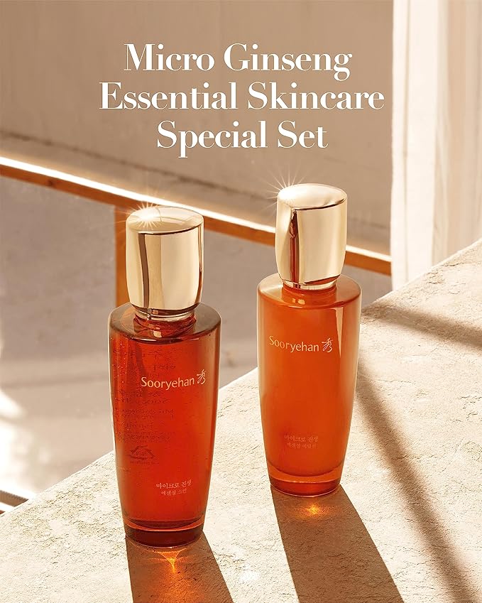SOORYEHAN Micro Ginseng Essential Skincare Special Set (540 ml/18.26 fl oz) - Wrinkles/Fine Lines, Skin Elasticity & Intensive Hydration. Amino Acids & Ginsenocide-VivaGrace Women