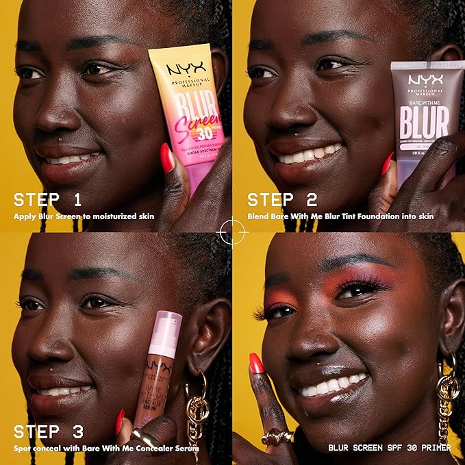 NYX PROFESSIONAL MAKEUP Blurscreen SPF 30 Primer, 3-in-1 Blurring Makeup Primer with Sunscreen, Vegan Formula with No White Cast or Greasy Feeling-VivaGrace Women