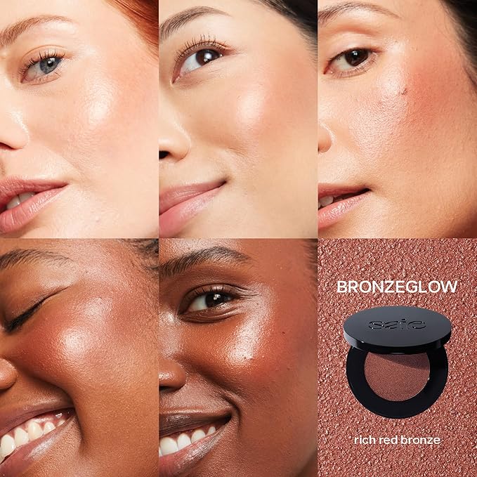 Saie Glow Sculpt Multi-Use Highlighter + Cream Blush - Lightweight with Hyaluronic Acid + Micropearl for Radiant, Glowing Skin - Bronzeglow (.02 oz)-VivaGrace Women