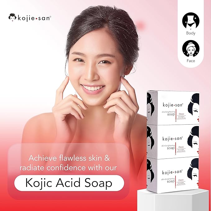 Kojie San Face & Body Complete Brightening Set - 3 x 100g Bars Soap, Body Lotion, Face Cream, Toner, and Face Cleansing Brush - 7pcs-VivaGrace Women