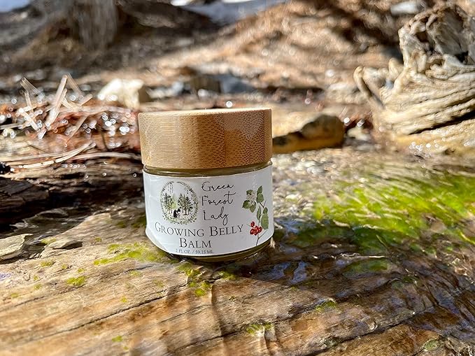 Green Forest Lady-Organic Growing Belly Balm to Support Skin as it Stretches in Pregnancy | Improves Elasticity | Moisturizes Skin | Soothes Itching | 2 FL. OZ./59.15 ML.-VivaGrace Women