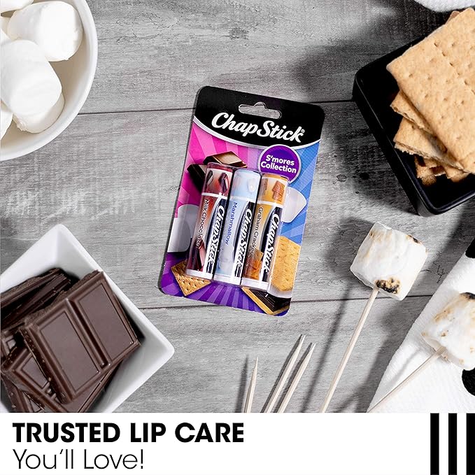 ChapStick Lip Balm, Ice Cream Collection 3-Pack, Ice Cream Classics 3-Pack + S’mores Collection – Fun & Flavorful Lip Care, Birthday Gift, Party Favors, Stocking Stuffers, 0.15 Oz Ea-VivaGrace Women