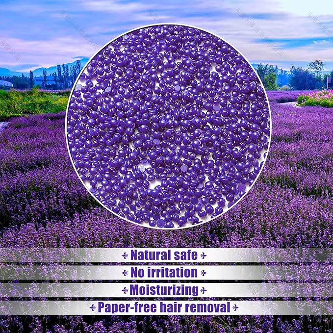 Hard Wax Beads for Hair Removal, Wax Beans for Sensitive Skin, 10 Oz/bag (Lavander), Ideal for Brazilian Waxing, Pearl Wax for Eyebrow, Bikini, Legs At Home-VivaGrace Women