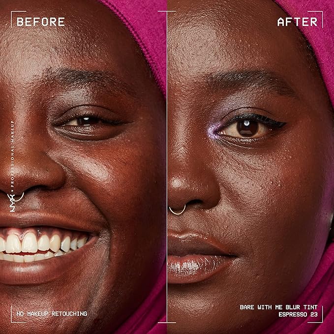 NYX PROFESSIONAL MAKEUP Bare With Me Blur Skin Tint Foundation Make Up with Matcha, Glycerin & Niacinamide - Espresso-VivaGrace Women