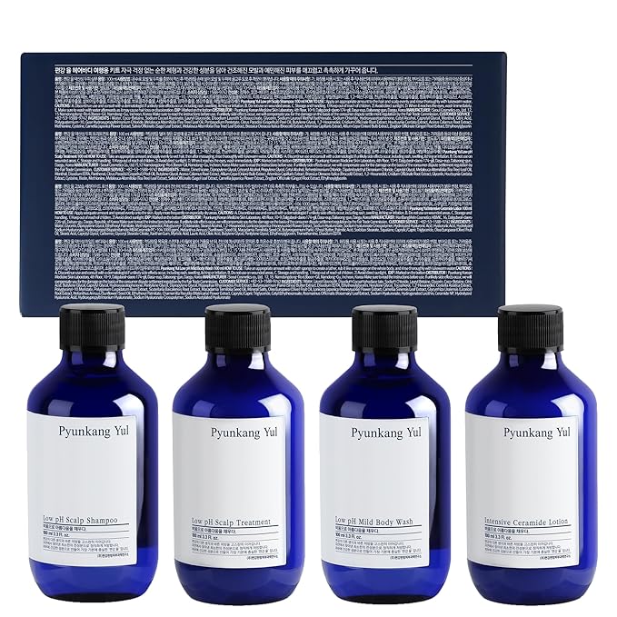 PYUNKANG YUL Hair&Body Travel Kit | Shampoo, Conditioner, Body Wash, Lotion, Spa Kit, 4 items | Low pH, Moisturizing, Soothing, Refreshing, Fragrance Free | Korean Skin Care | 3.38 Fl.Oz. x 4ea-VivaGrace Women