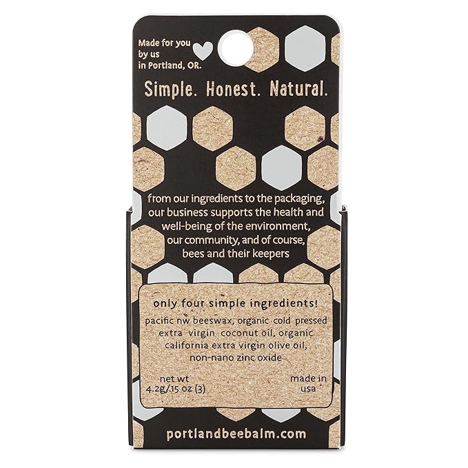 Portland Bee Balm Solar Eclipse All Natural Handmade Beeswax Based SPF 15 Lip Balm, 3 Count-VivaGrace Women