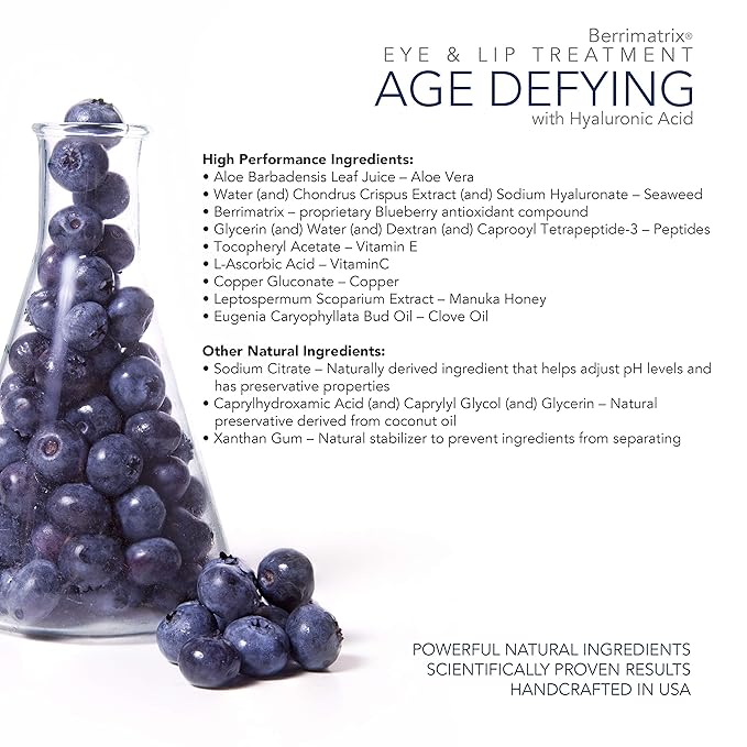 Airelle Age-Defying Eye and Lip Treatment | Anti Aging, Helps Reduce Wrinkles, Fine Lines | Dermatologist Recommended | Hyaluronic Acid, Berrimatrix | Natural Ingredients | .3 Fl Oz-VivaGrace Women