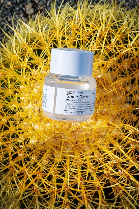 J Beverly Hills Shine Drops Hair Treatment Oil with Botanical Oils for Shine, Nourishment and Dry Hair Repair, 2.2 Oz-VivaGrace Women