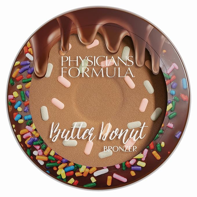 Physicians Formula Murumuru Butter Cheat Day Donut Bronzer, Lightweight, Cruelty-Free, For Sensitive Skin, Dark Shimmer Cream Bronzer, 0.38Oz, Sprinkles-VivaGrace Women