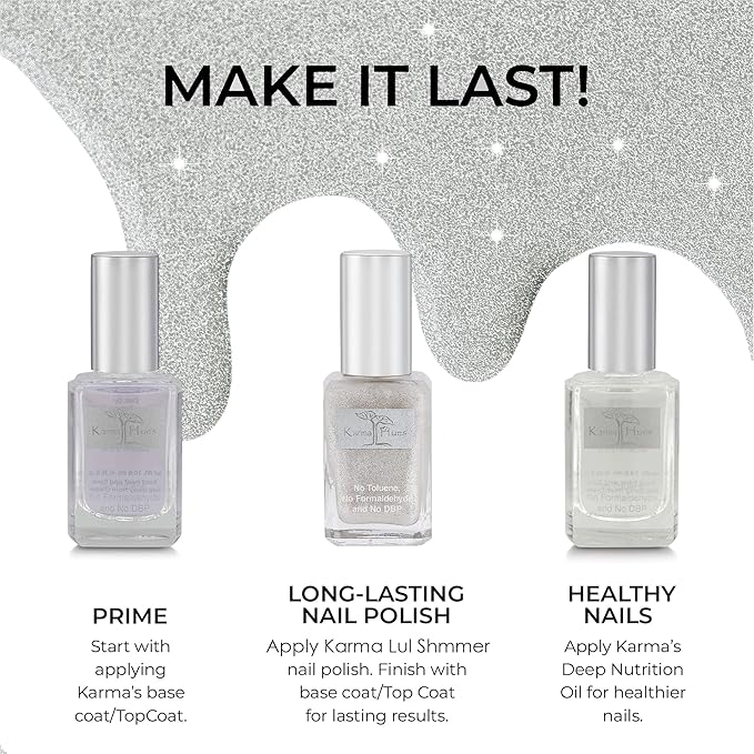karma organic Natural Nail Polish, Vegan, and Cruelty-Free, No Toluene, No Formaldehyde, No DBP, and Free of TPHP, Lul Shmmer