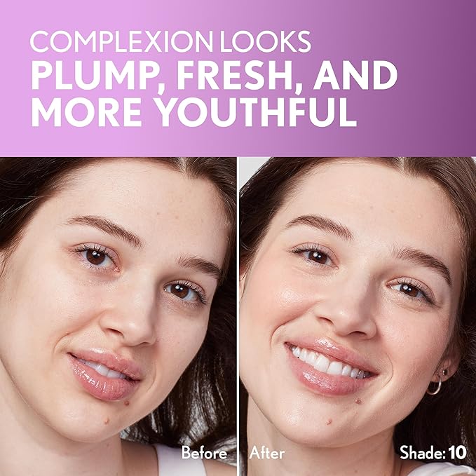 Covergirl Simply Ageless Skin Perfector Essence Foundation, 10 Fair, Tinted Skin Perfector, Skincare Makeup Hybrid, Sheer Tint, Radiant Finish, Skin-Like Finish, Vegan Formula, 1.0oz-VivaGrace Women