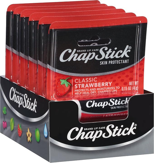 ChapStick Classic Skin Protectant (Strawberry, 0.15 Ounce Stick ,24 Count (Pack of 1)-VivaGrace Women