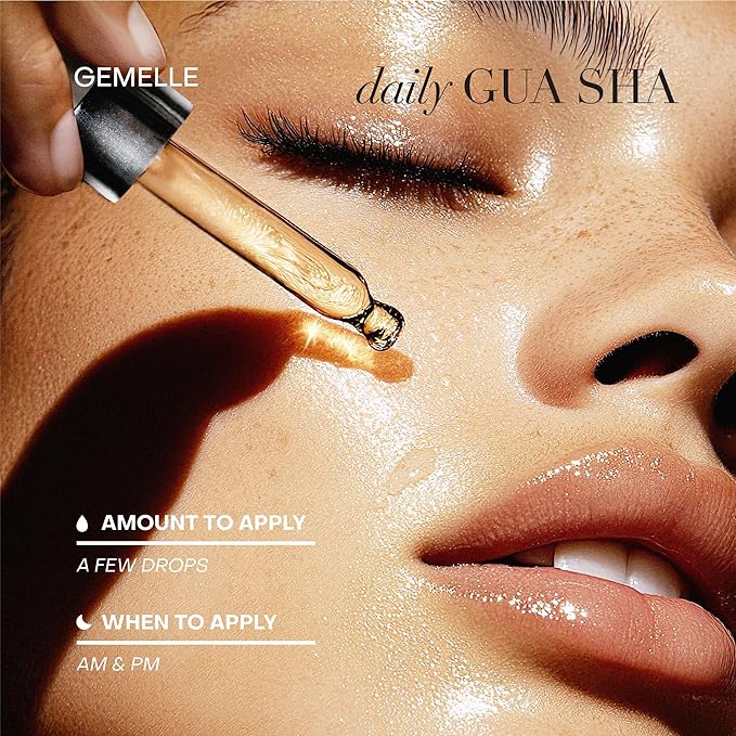 GEMELLE Lymphatic Gua Sha Face Oil | 10x Award Winner | Detox, Plump, Sculpt, Hydrate | Premium Natural Botanical Oil for Gua Sha Facial Tools, Lymphatic Drainage Massager, Jade Gua Sha Stone - 30ml-VivaGrace Women