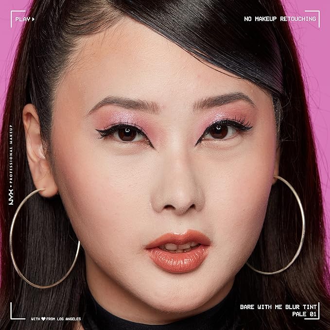 NYX PROFESSIONAL MAKEUP Bare With Me Blur Skin Tint Foundation Make Up with Matcha, Glycerin & Niacinamide - Pale-VivaGrace Women