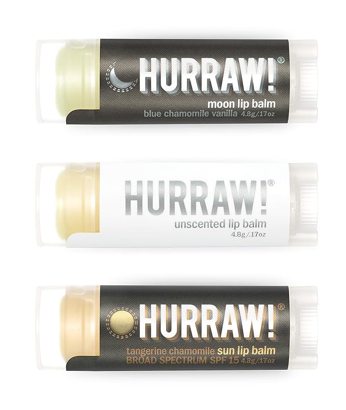 Hurraw! Moon Night Treatment, Unscented, Sun (Zinc Oxide SPF15) Lip Balms, 3 Pack Bundle: Organic, Certified Vegan, Cruelty & Gluten Free. Non-GMO, All Natural. Bee, Shea, Soy & Palm Free. Made in USA-VivaGrace Women