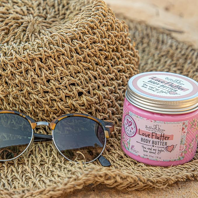 Bella and Bear Love Flutter Body Butter, Hydrating Formula, Soften & Prevent Scars, Stretch Mark Cream, 6.7oz x 12 Bulk-VivaGrace Women