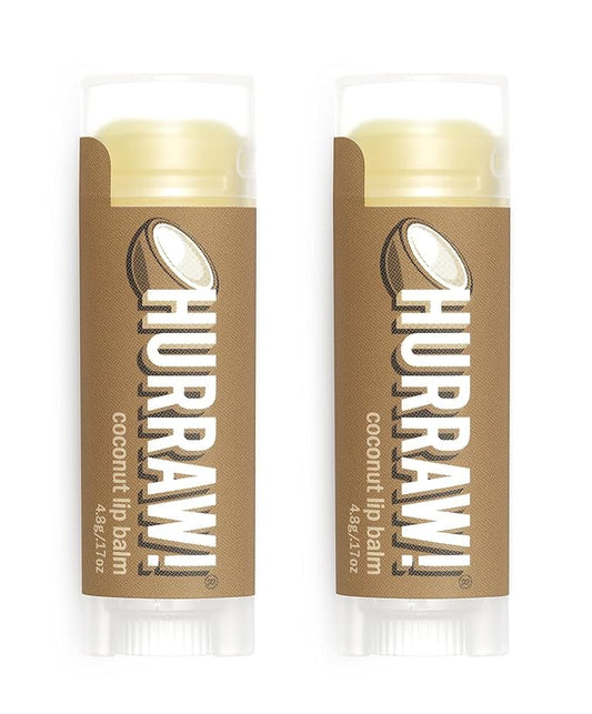Hurraw! Coconut Lip Balm, 2 Pack: Organic, Certified Vegan, Cruelty and Gluten Free. Non-GMO, 100% Natural Ingredients. Bee, Shea, Soy and Palm Free. Made in USA-VivaGrace Women